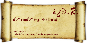 Örmény Roland névjegykártya
